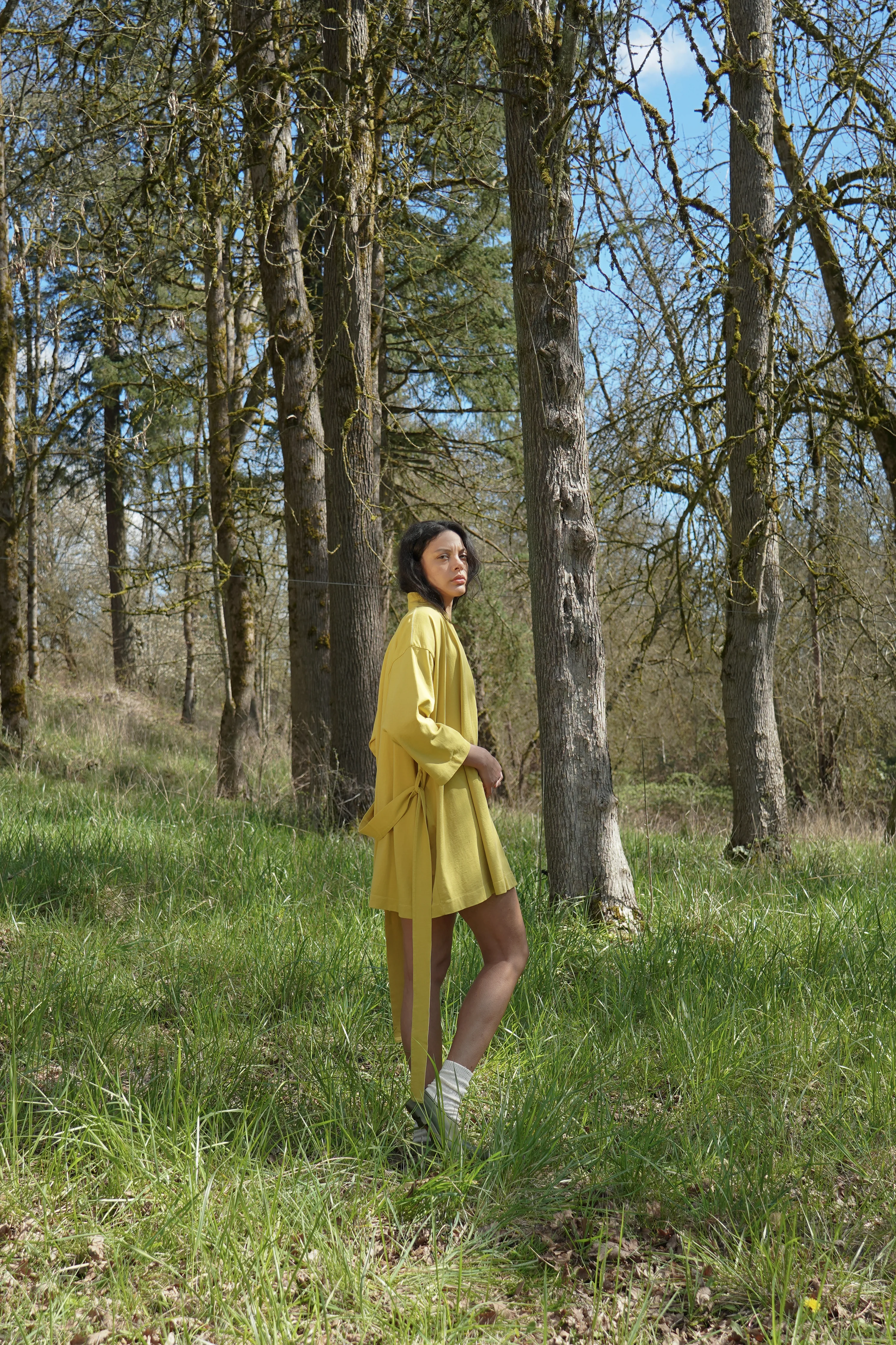 SHORT ROBE, chartreuse - Image 3